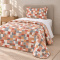 Colcha Cobre Leito Solteiro Luna Micropercal 300 Fios Matelado Estampado com 1 Porta-Travesseiro - Estampa 001