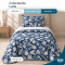 Colcha Cobre Leito Solteiro Luna Micropercal 300 Fios Matelado Estampado com 1 Porta-Travesseiro - Estampa 004