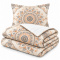 Colcha Cobre Leito Solteiro Luna Micropercal 300 Fios Matelado Estampado com 1 Porta-Travesseiro - Estampa 005