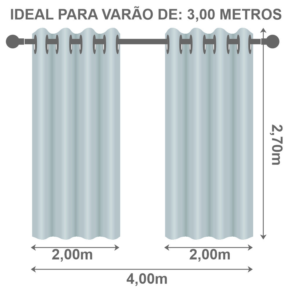 Cortina Blackout Em Tecido Class M X M Gelo Ecasa Home