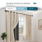Cortina Blackout PVC Cinza com Voil Xadrez e Ilhós Corta-Luz 100% 2,00 m x 1,40 m - Bege