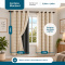 Cortina Blackout PVC Cinza com Voil Xadrez e Ilhós Corta-Luz 100% 2,00 m x 1,40 m - Bege