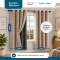 Cortina Blackout PVC Cinza com Voil Xadrez e Ilhós Corta-Luz 100% 2,80 m x 1,60 m - Avelã