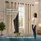 Cortina Blackout PVC Cinza com Voil Xadrez e Ilhós Corta-Luz 100% 2,80 m x 1,60 m - Bege