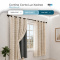 Cortina Blackout PVC Cinza com Voil Xadrez e Ilhós Corta-Luz 100% 2,80 m x 1,60 m - Bege