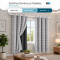 Cortina Blackout PVC Cinza com Voil Xadrez e Ilhós Corta-Luz 100% 2,80 m x 1,60 m - Branco