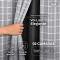 Cortina Blackout PVC Cinza com Voil Xadrez e Ilhós Corta-Luz 100% 2,80 m x 1,60 m - Branco