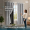 Cortina Blackout PVC Cinza com Voil Xadrez e Ilhós Corta-Luz 100% 2,80 m x 1,60 m - Branco
