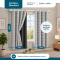 Cortina Blackout PVC Cinza com Voil Xadrez e Ilhós Corta-Luz 100% 2,80 m x 1,60 m - Branco