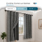 Cortina Blackout PVC Cinza com Voil Xadrez e Ilhós Corta-Luz 100% 2,80 m x 1,60 m - Cinza