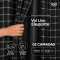 Cortina Blackout PVC Cinza com Voil Xadrez e Ilhós Corta-Luz 100% 2,80 m x 1,60 m - Preto