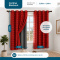 Cortina Blackout PVC Cinza com Voil Xadrez e Ilhós Corta-Luz 100% 2,80 m x 1,60 m - Vermelho