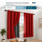 Cortina Blackout PVC Cinza com Voil Xadrez e Ilhós Corta-Luz 100% 2,80 m x 1,60 m - Vermelho