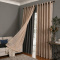 Cortina Blackout PVC Cinza com Voil Xadrez e Ilhós Corta-Luz 100% 2,80 m x 2,30 m - Avelã