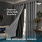 Cortina Blackout PVC Cinza com Voil Xadrez e Ilhós Corta-Luz 100% 2,80 m x 2,30 m - Cinza