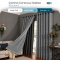 Cortina Blackout PVC Cinza com Voil Xadrez e Ilhós Corta-Luz 100% 2,80 m x 2,30 m - Cinza