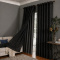 Cortina Blackout PVC Cinza com Voil Xadrez e Ilhós Corta-Luz 100% 2,80 m x 2,30 m - Preto