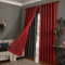 Cortina Blackout PVC Cinza com Voil Xadrez e Ilhós Corta-Luz 100% 2,80 m x 2,30 m - Vermelho
