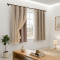 Cortina Blackout PVC Colorida com Voil Liso e Ilhós Corta-Luz 100% 2,00 m x 1,40 m - Avelã