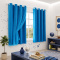 Cortina Blackout PVC Colorida com Voil Liso e Ilhós Corta-Luz 100% 2,00 m x 1,40 m - Azul