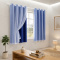 Cortina Blackout PVC Colorida com Voil Liso e Ilhós Corta-Luz 100% 2,80 m x 1,60 m - Azul Marinho