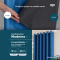 Cortina Blackout PVC Colorida com Voil Liso e Ilhós Corta-Luz 100% 2,80 m x 2,30 m - Azul