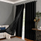 Cortina Blackout PVC Colorida com Voil Liso e Ilhós Corta-Luz 100% 2,80 m x 2,30 m - Preto