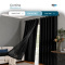 Cortina Blackout PVC Colorida com Voil Liso e Ilhós Corta-Luz 100% 2,80 m x 2,30 m - Preto