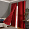 Cortina Blackout PVC Colorida com Voil Liso e Ilhós Corta-Luz 100% 2,80 m x 2,30 m - Vermelho
