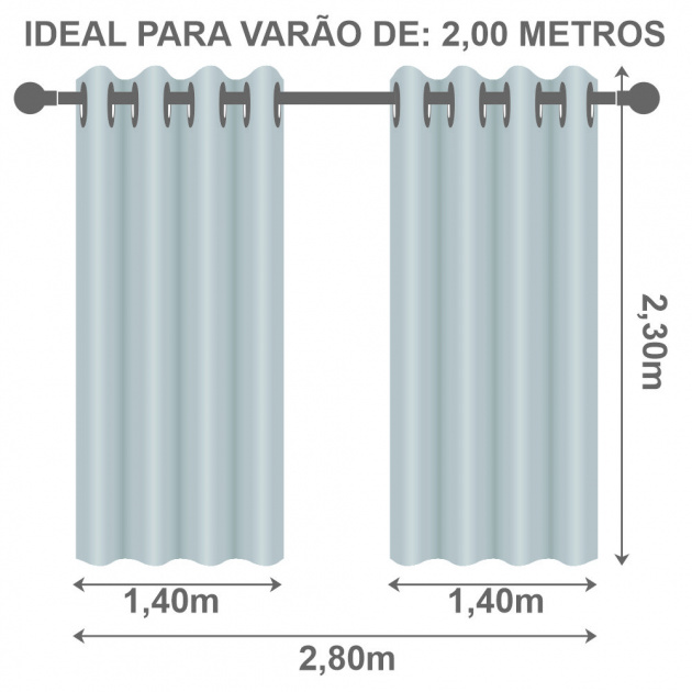 Cortina Blecaute Preto com Voal Xadrez Corta Luz 100% 2,80m x 2,30m ideal  para V - Minha Almofada