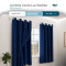 Cortina Blackout PVC com Voil Xadrez e Ilhós Corta-Luz 100% 2,00 m x 1,40 m - Marinho