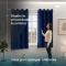 Cortina Blackout PVC com Voil Xadrez e Ilhós Corta-Luz 100% 2,00 m x 1,40 m - Marinho