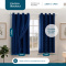 Cortina Blackout PVC com Voil Xadrez e Ilhós Corta-Luz 100% 2,00 m x 1,40 m - Marinho