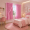 Cortina Blackout PVC com Voil Xadrez e Ilhós Corta-Luz 100% 2,00 m x 1,40 m - Rosa