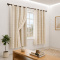 Cortina Blackout PVC com Voil Xadrez e Ilhós Corta-Luz 100% 2,80 m x 1,60 m - Bege