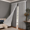 Cortina Blackout PVC com Voil Xadrez e Ilhós Corta-Luz 100% 2,80 m x 2,30 m - Cinza