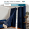 Cortina Blackout PVC com Voil Xadrez e Ilhós Corta-Luz 100% 2,80 m x 2,30 m - Marinho