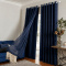 Cortina Blackout PVC com Voil Xadrez e Ilhós Corta-Luz 100% 2,80 m x 2,30 m - Marinho