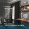 Cortina Blackout PVC com Voil Xadrez e Ilhós Corta-Luz 100% 2,80 m x 2,30 m - Preto