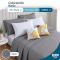 Kit Cama Casal 7 Peças Cobre Leito Micropercal 400 Fios Basic Cinza - Leaves com Fronhas e Capas de Almofada