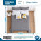 Kit Cama Casal 7 Peças Cobre Leito Micropercal 400 Fios Basic Cinza - Leaves com Fronhas e Capas de Almofada