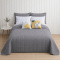 Kit Cama Casal 7 peças Percal 300 fios Basic Cinza - Leaves