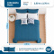 Kit Cama King 7 Peças Cobre Leito Micropercal 400 Fios Basic Azul - Butterfly com Fronhas e Capas de Almofada