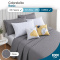 Kit Cama King 7 Peças Cobre Leito Micropercal 400 Fios Basic Cinza - Leaves com Fronhas e Capas de Almofada