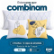 Kit Cama King 7 Peças Cobre Leito Micropercal 400 Fios Basic Cinza - Leaves com Fronhas e Capas de Almofada