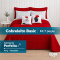 Kit Cama King 7 Peças Cobre Leito Micropercal 400 Fios Basic Vermelho - Lady com Fronhas e Capas de Almofada