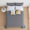 Kit Cama King 7 peças Percal 300 fios Basic Cinza - Leaves