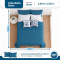 Kit Cama Queen 7 Peças Cobre Leito Micropercal 400 Fios Basic Azul - Butterfly com Fronhas e Capas de Almofada