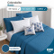Kit Cama Queen 7 Peças Cobre Leito Micropercal 400 Fios Basic Azul - Butterfly com Fronhas e Capas de Almofada