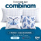 Kit Cama Queen 7 Peças Cobre Leito Micropercal 400 Fios Basic Azul - Butterfly com Fronhas e Capas de Almofada